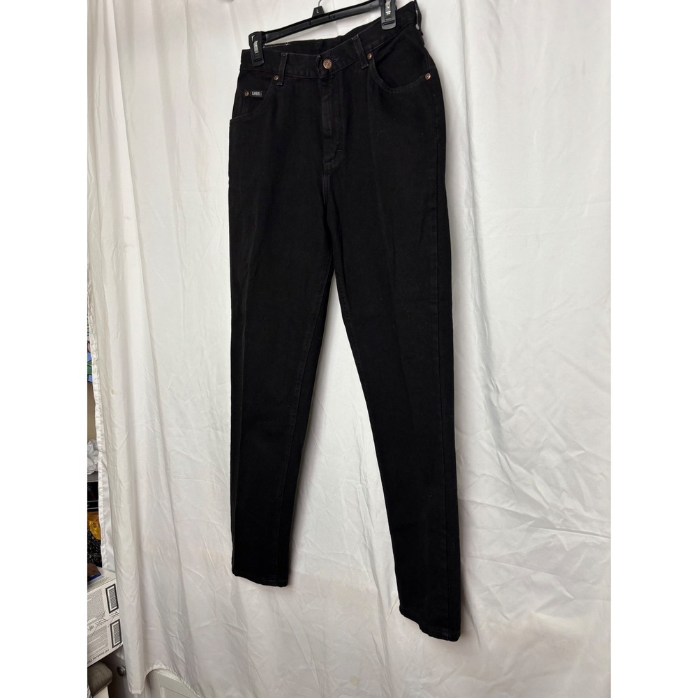 Lee Original Jeans Womens 12M Black High Waisted Tapered Cotton Denim V501-004